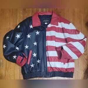 Patriotic Stars and Stripes Bomber Jacket